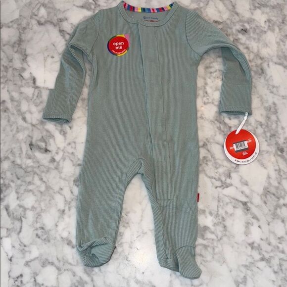 NWT Magnetic Me Green Ribbed Footie - Picture 1 of 6